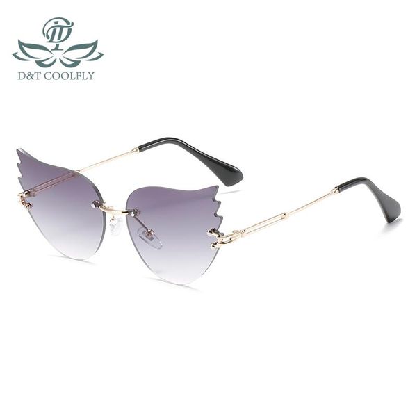 

sunglasses d&t 2021 arrival fashion women men gradients lens alloy metal frame cat eye wing shape luxury conspicuous uv400, White;black