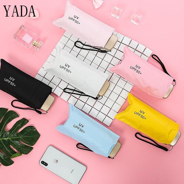 

umbrellas yada ultralight mini five folding umbrella rain sun women uv cute charm for womens windproof flat pocket ys404