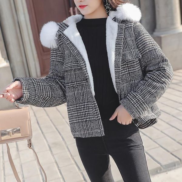 

women's trench coats winter jacket women black and white plaid coat for bust 124-156cm european american plus size xl-5xl b1185, Tan;black