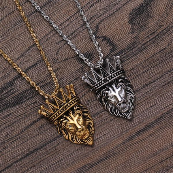

pendant necklaces stainless steel crystal necklace hip hop jewelry sn222, Silver