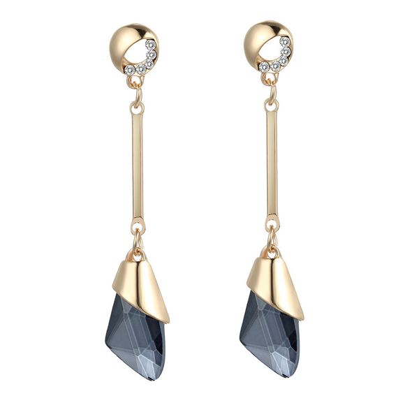 

studs earrings korean fashion personalized geometric crystal stud simple long, Golden;silver