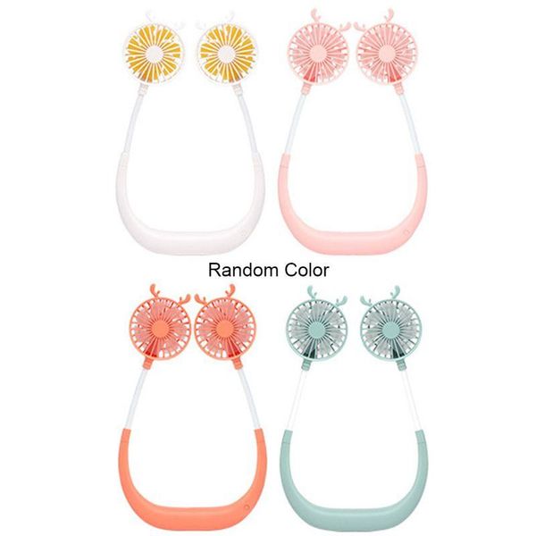 

electric fans neck fan usb rechargeable portable mini wearable neckband dual