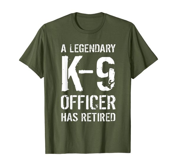 

retired k-9 officer retirement gift k9 police dog handler t-shirt, White;black