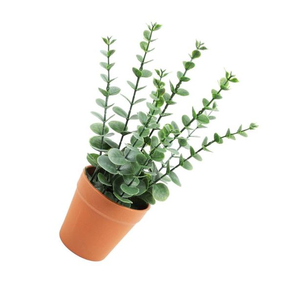 

decorative flowers & wreaths 1pc green plant pot artificial eucalyptus bonsai office home decoration