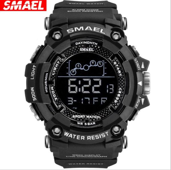 Vendite calde SMAEL 1802 Orologi digitali da uomo Luminoso 50M Waterproofwatch sport casual outdoor orologio da polso da studente impermeabile