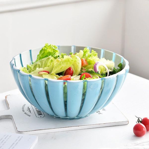 

dishes & plates round large-capacity petal fruit bowl plate and vegetable salad household