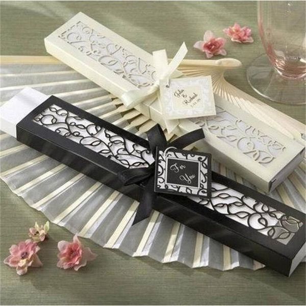 

gift wrap bridal hand held folding fan wedding party favors guests with storage box
