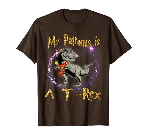 

my patronus is a t-rex shirt magic gifts dinosaur, White;black