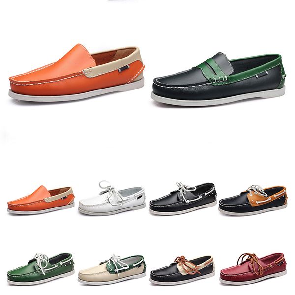 

125 mens casual shoes leather british style black white brown green yellow red fashion outdoor comfortable breathable
