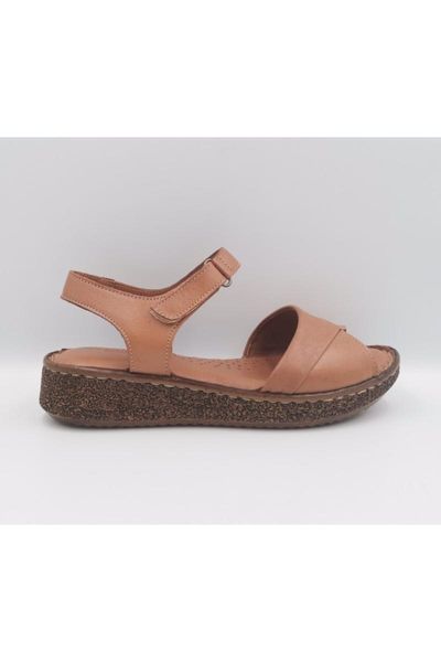 

sandals tan genuine leather ortaped women sandelet, Black