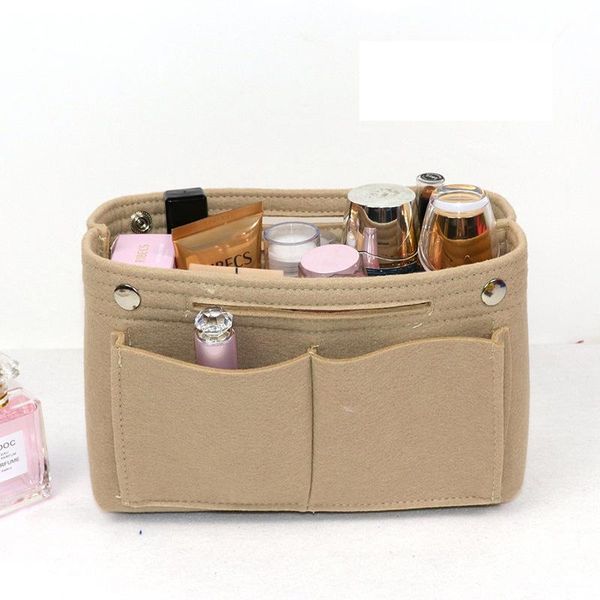 

cosmetic bags & cases makeup bag felt fabric insert women multi-function handbag multi pockets organizer travel pouch accessories