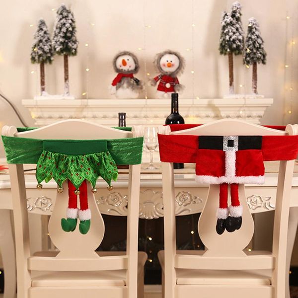 

chair covers 2021 merry christmas cover santa claus elf dining back sashes xmas ornaments banquet decorations for home