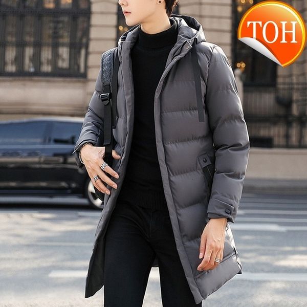 

long casual mens down winter jackets coat man fashion pike plus size 4xl men thick windbreaker, Black