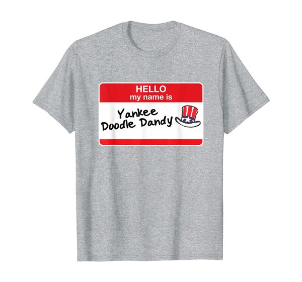 

4th of july hello my name is yankee doodle dandy gift t-shirt, White;black