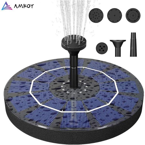 

round solar fountain floating water pump for bird bath garden decoration powered waterfalls pool pond decorations