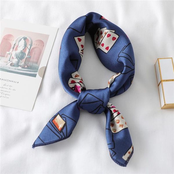 

scarves 2021 women silk square scarf print fashion bag lady hair foulard female shawl and wraps neckerchief accessories summer, Blue;gray