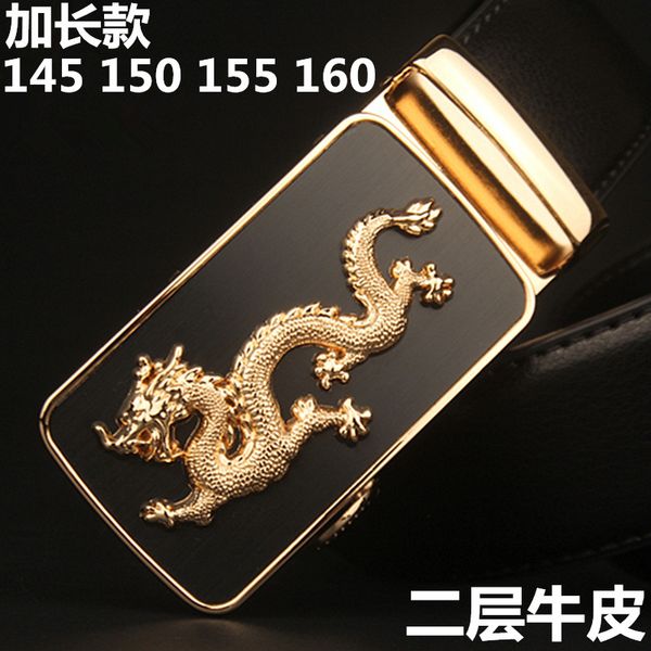 

men's large extended automatic belt buckle 145 150 155 160 cm men's leather, Black;brown
