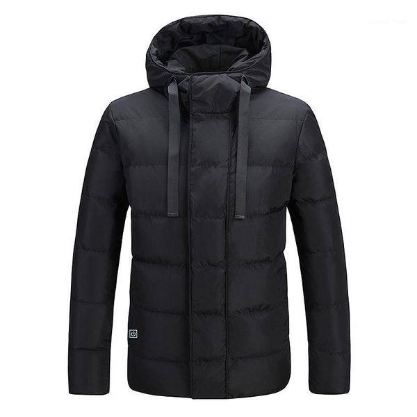 

men's down & parkas polyester men quilted heated downlook jacket, Black