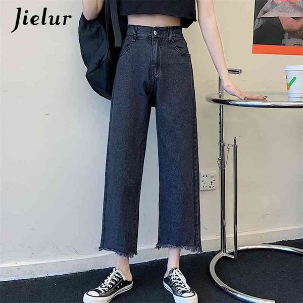 

loose women jeans hipster high waist basic female denim trousers spodnie damskie solid color jean femme 210426, Blue
