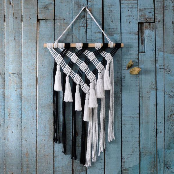 

tapestries simple nordic tapestry hand-woven cotton and linen ornaments background show window decor macrame home decoration