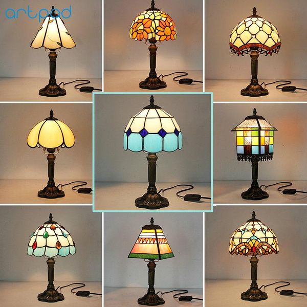 

table lamps artpad stained retro tiffany turkish mosaic glass lampsahde for bedroom bedside vintage desk light led indoor decor