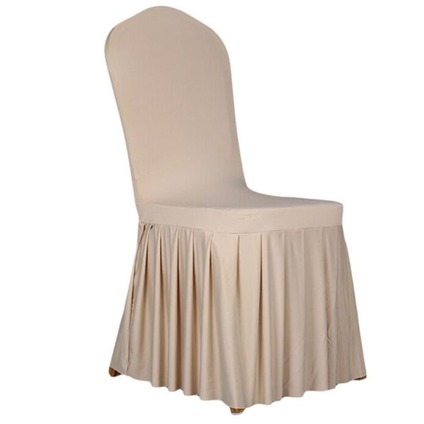 

chair covers pleated skirt stretch cover spandex party skirting for weddings dining el banquet drop