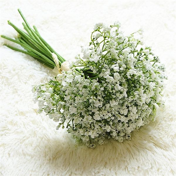 16 adet / takım Bebekler Nefes Yapay Çiçekler Sahte Gypsophila DIY Çiçek Buketleri Düzenleme Düğün Ev Bahçe Parti Dekorasyon 210317