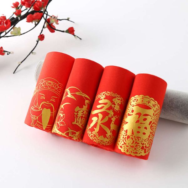 

red underwear men's flat angle lucky modal cotton pants, Black;white