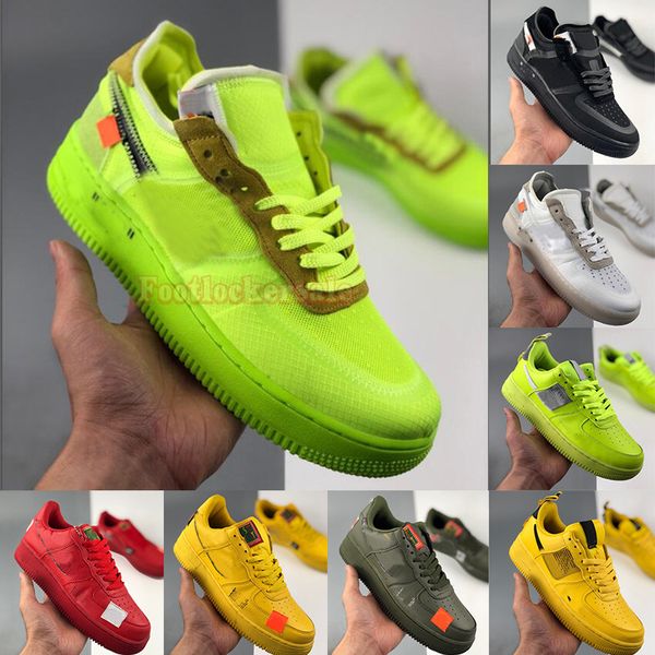 

air force 1 af1 mens running shoes airforces one mca off triple black white 07 shadow type womens trainers low designers yellow volt sneaker, White;red