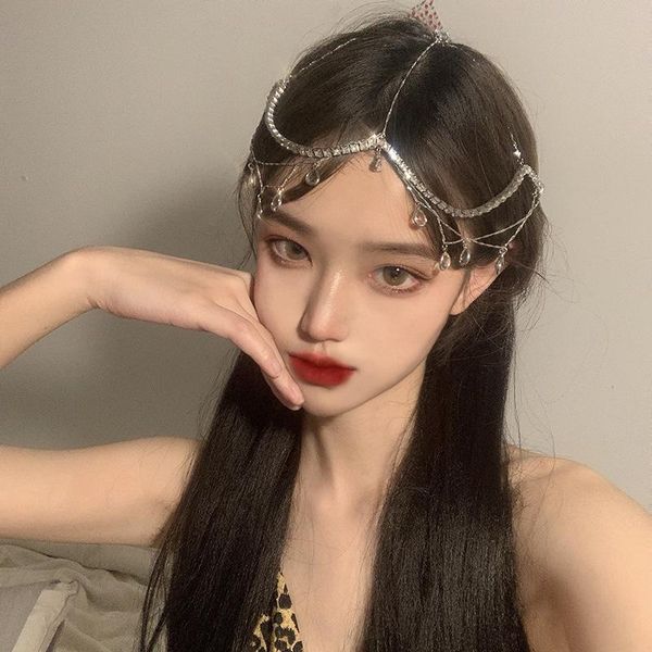 

hair clips & barrettes rhinestone charm head chain for women and girls festival costume accessories bridal headbands wedding engagement, Golden;silver