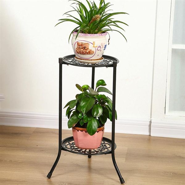

planters & pots plant stand multiple flower pot holder iron art double-layer rack indoor decoration