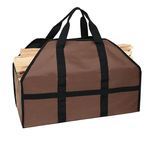 

storage bags large-capacity firewood bag with handle portable oxford cloth wood log branches carrier outdoor camping