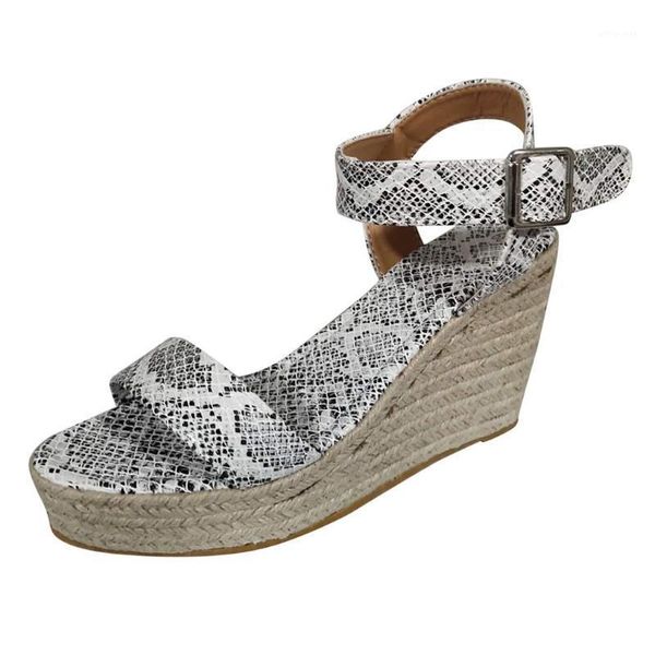 

dress shoes sandals women summer fashion snake pattern retro weave high heel platform open toe wedges sapato feminino1, Black