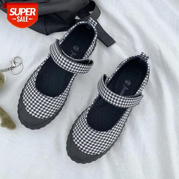 

flat oxford shoes woman autumn thick bottom flats fashion oxford women grid canvas casual shoes gray black size 35-40 #tj0a