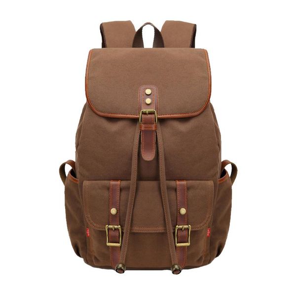 

backpack retro canvas backpacks school bag men and women bags handbag drawstring mouth shoulder drop