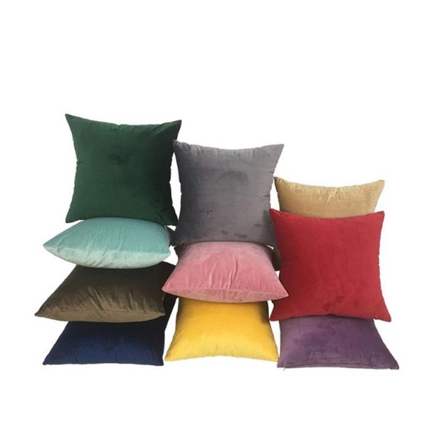 

1pc velvet solid color pillow siesta cover super soft sofa cushion children's room decoration league home decor cushion/decorative