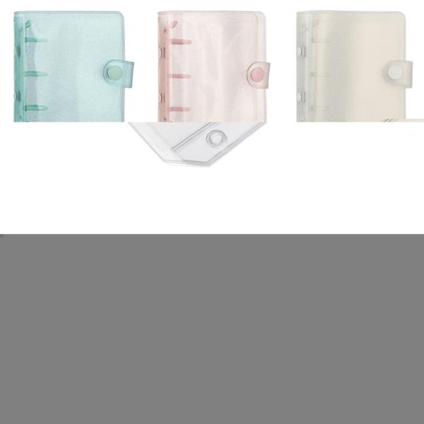 

mini 3 holes loose leaf notebook cover pvc portable memo pad creative pocket diary office stationery supplies notepads, Purple;pink