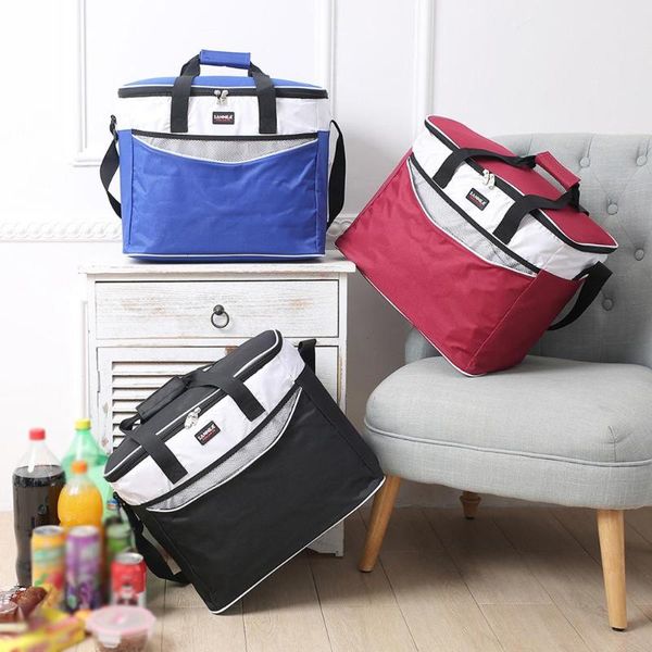 

insulated lightweight furable lunch bag oxford cloth for women men kids cooler adults tote box long road trips organizer, Blue;pink