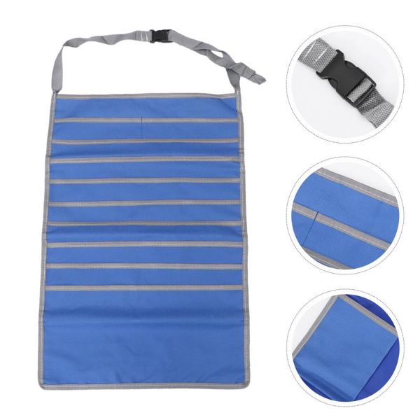 

multifunctional adjustable desk-side hanging bag oxford fabric file organizer book pockets paper pencil staionery holder (blue) storage bags