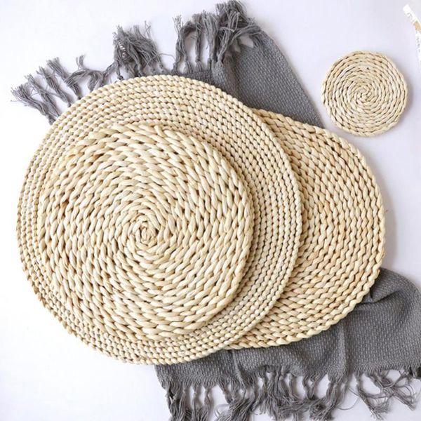 

corn bran woven dining table mat heat insulation pot holder coasters placemat kitchen accessories mats & pads