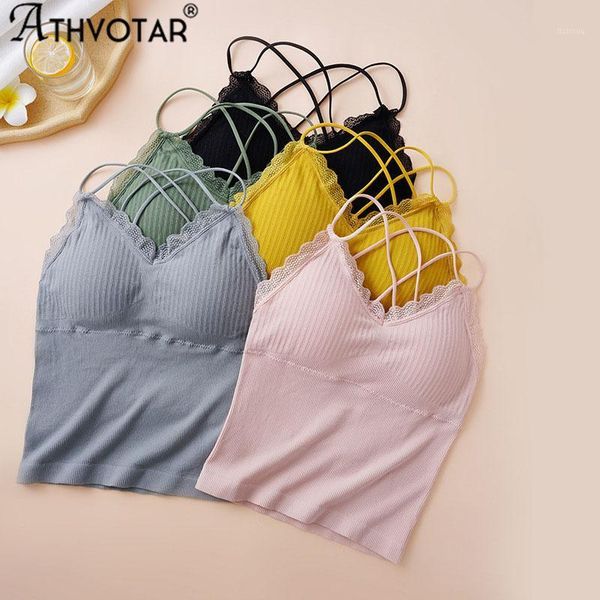 

striped lace crop back lady solid color lingerie padded simple underwear camisoles & tanks, Black;white