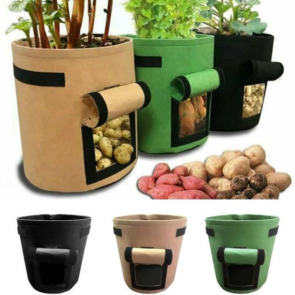 

garden plant grow bag potato planter container pouch root growing pots side window gardening tools planters &