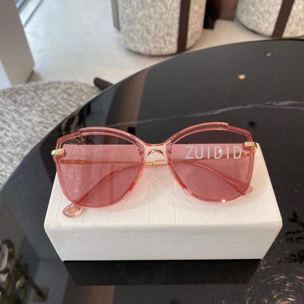 

sunglasses clear pink lens big square cat eye frame women 2021 uv400 acetate unusual transparent rectangle shades, White;black