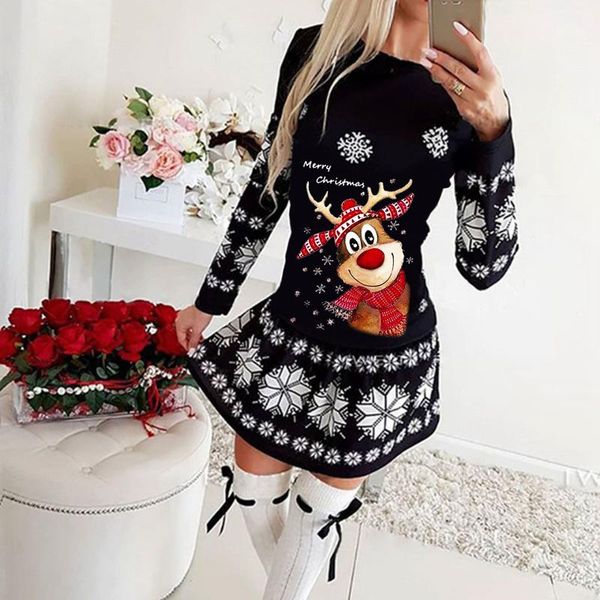 

casual dresses 2021 women's autumn winter dress long-sleeved christmas fashionable design holiday fast, Black;gray