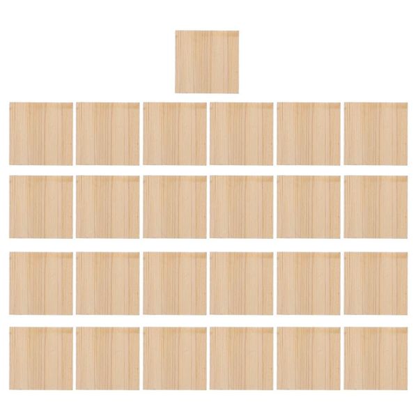 

wall clocks 25pcs unfinished bamboo pieces diy painting square chips