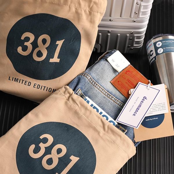 

men's jeans h381# four seasons retro stretch scratched fashion light blue moustache effect washed old casual straight pants