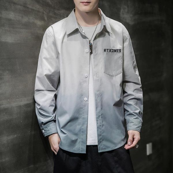 

men's casual shirts the spring and autumn 2021 men long sleeve shirt han edition color matching jacket youth leisure, White;black
