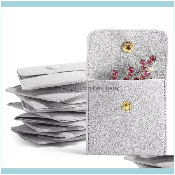 

packaging & display jewelrypacks the doublesided veet snap button small cloth bag jewelry storage can be customized with logo pouches bags, Pink;blue