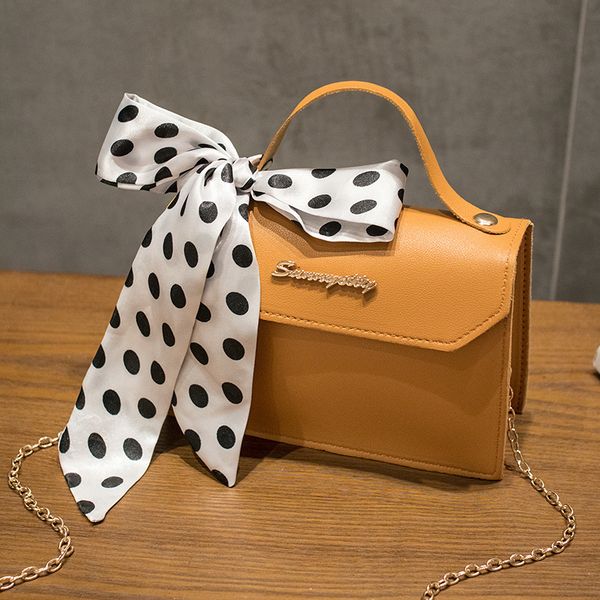 

2021 famous design new women small shoulder fashion messenger crossbody bag handbag leather silk scarf decoration square hobos, Red;black