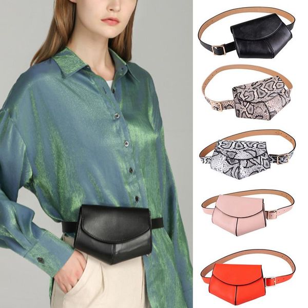 

waist bags women packs pu sling bag thin chest back phone adjustable belt strap small crossbody shoulder for daily coin